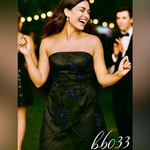 JUMP Black Floral Embroidered Dress – Size 3/4